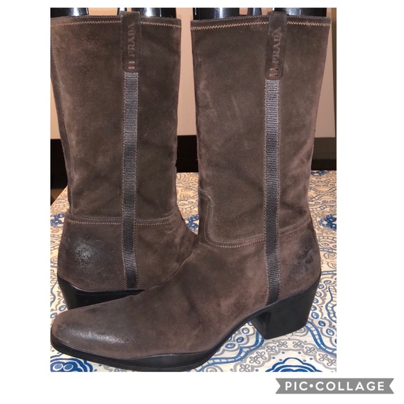 Prada Shoes - PRADA Suede Good Condition Italy down knee boots